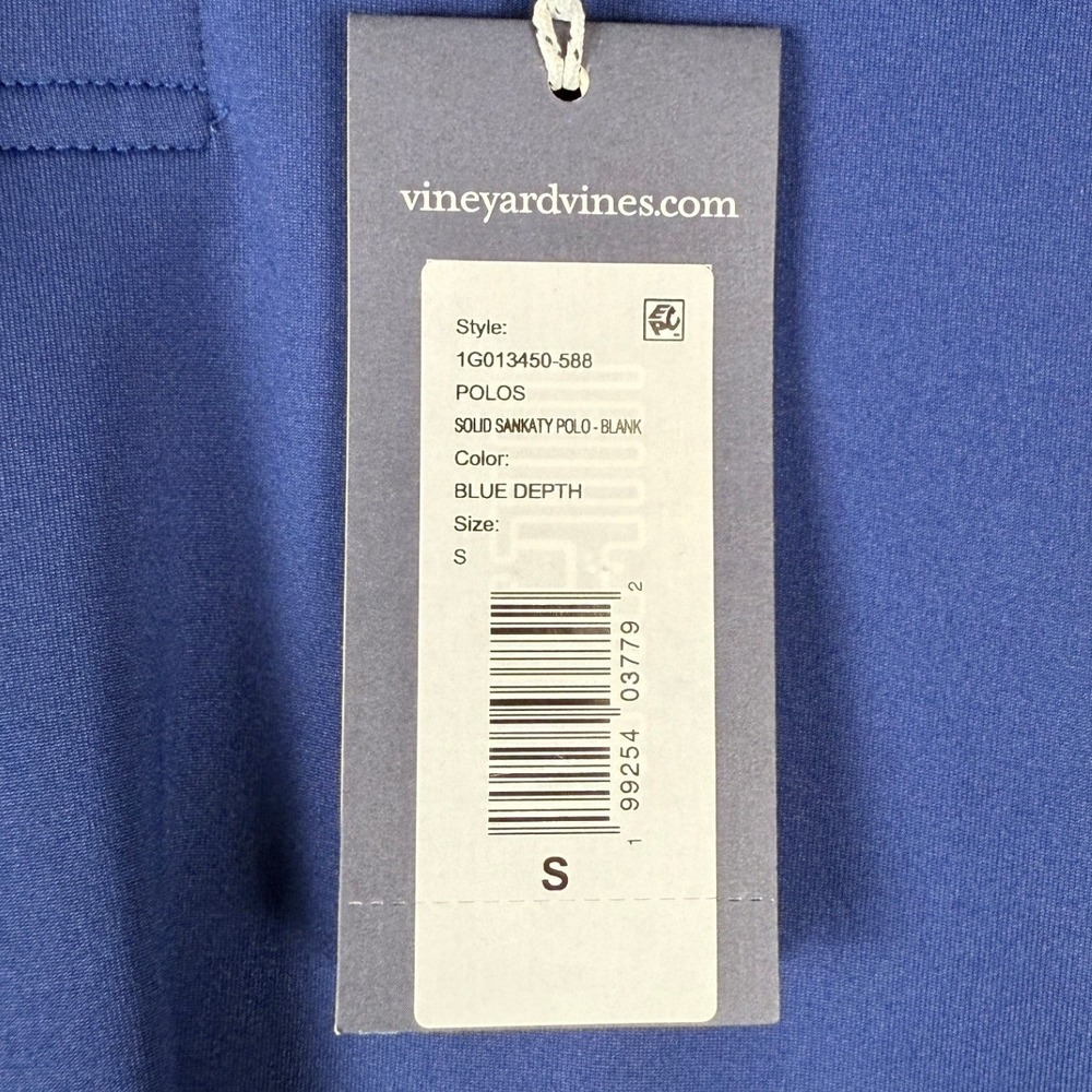 NWT Vineyard Vines Men's Blue Sankaty Polo Shirt Short Sleeve Sz S Golf Casual - Picture 8 of 9